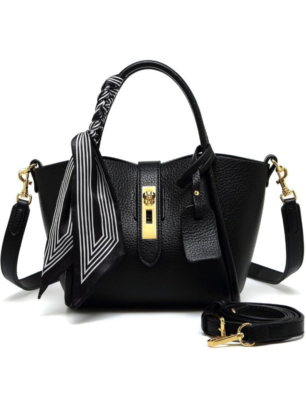 Vintage Women's Crossbody Bag & Wallet Set - Adjustable Strap, Synthetic Leather